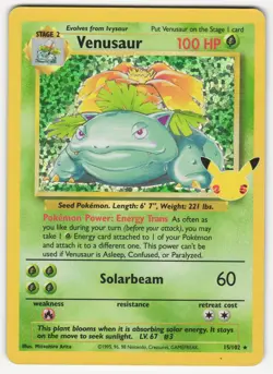 Venusaur 15/102 Celebrations Holo Rare Pokemon Card 2021 25th Anniversary - Image 1