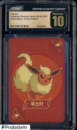 2019 Pokemon Playing Cards Korean Point Salad Eevee Edition Flareon CGC 10 - Image 1