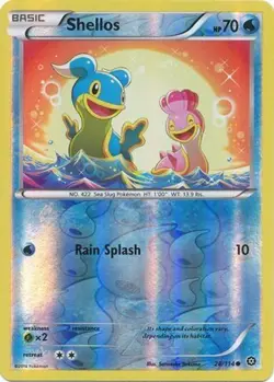 Shellos 28/114 Reverse Holo Steam Siege Pokemon Card NM - Image 1