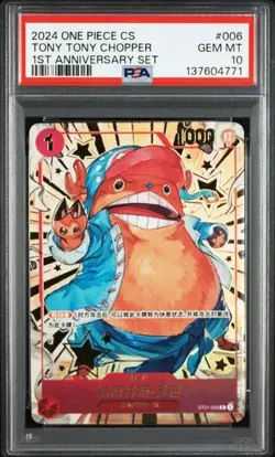 PSA 10 One Piece Card Game Chinese Chopper ST01-006 Exclusive 1st Anniversary（2） - Image 1