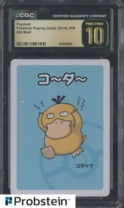 2019 Pokemon Playing Cards Japanese Old Maid Psyduck CGC 10 PRISTINE - Image 1