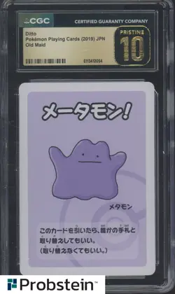 2019 Pokemon Playing Cards Japanese Old Maid Ditto CGC 10 PRISTINE - Image 1
