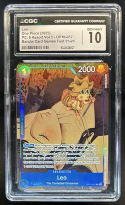 2025 One Piece Leo PC 6 Assort Vol. 1 Bandai Card Games Fest #OP10-057 CGC 10 - Image 1
