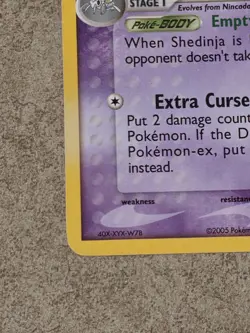 [ LP ] Shedinja 14/107 EX Deoxys Holo Rare 2005 Pokemon Card ( BUTT SWIRL ) - Image 4