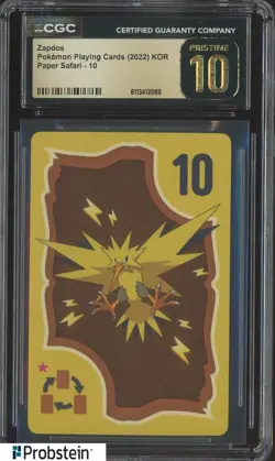 2022 Pokemon Playing Cards Korean Paper Safari - 10 Zapdos CGC 10 PRISTINE - Image 1