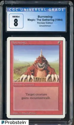 1994 MTG Magic The Gathering Revised Edition Burrowing CGC 8 NM-MT - Image 1