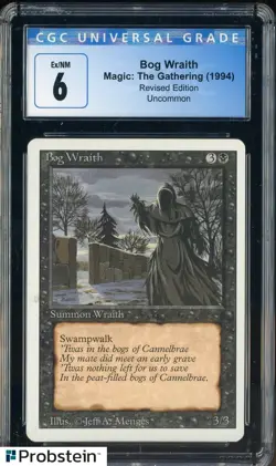 1994 MTG Magic The Gathering Revised Edition Bog Wraith CGC 6 EX-NM - Image 1