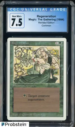 1994 MTG Magic The Gathering Revised Edition Regeneration CGC 7.5 NM+ - Image 1