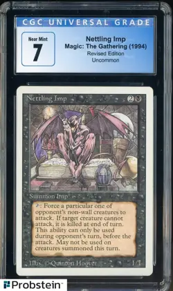 1994 MTG Magic The Gathering Revised Edition Nettling Imp CGC 7 NM - Image 1
