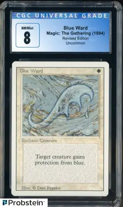 1994 MTG Magic The Gathering Revised Edition Blue Ward CGC 8 NM-MT - Image 1
