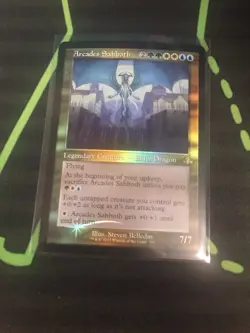 MTG Magic the Gathering Arcades Sabboth Foil DMR Rare Retro Frame Dragon - Image 1