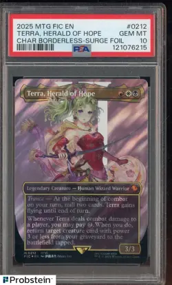 2025 MTG Final Fantasy Borderless Surge Foil #0212 Terra Herald of Hope PSPSA 10 - Image 1