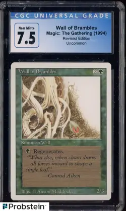 1994 MTG Magic The Gathering Revised Edition Wall of Brambles CGC 7.5 NM+ - Image 1