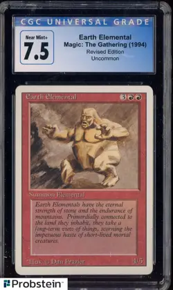 1994 MTG Magic The Gathering Revised Edition Earth Elemental CGC 7.5 NM+ - Image 1