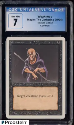 1994 MTG Magic The Gathering Revised Edition Weakness CGC 7 NM - Image 1