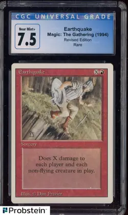1994 MTG Magic The Gathering Revised Edition Earthquake Rare CGC 7.5 NM+ - Image 1
