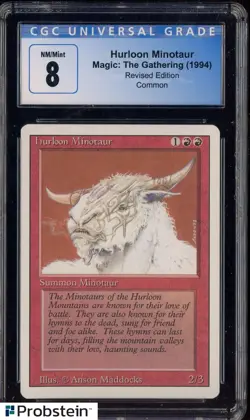 1994 MTG Magic The Gathering Revised Edition Hurloon Minotaur CGC 8 NM-MT - Image 1