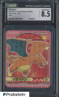 2023 Pokemon Scarlet & Violet Stickers Marumiya #12 Charizard Holo CGC 8.5 - Image 1