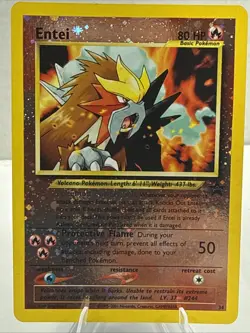 Entei #34 Black Star Promo Reverse Holo Rare Vintage Pokemon Card - LP - Image 1