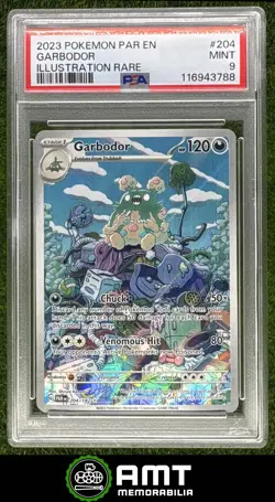 Garbodor PSA 9 2023 Pokemon SV Paradox Rift #204/182 3788 Illustration Rare - Image 1