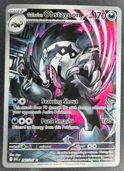 Pokemon Galarian Obstagoon Illustration Rare Holo 245/217 NM ME Ascended Heroes - Image 1