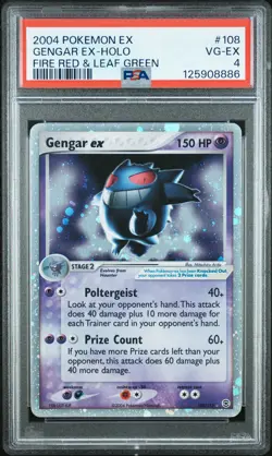 2004 POKEMON EX FIRE RED & LEAF GREEN #108 GENGAR EX-HOLO PSA 4 - Image 1