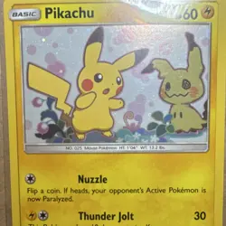 Pokemon TCG Pikachu SM162 Promo Holo Basic 60 HP Saya Tsuruta 2019 - Image 1