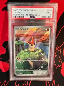2025 POKEMON SVP PROMO UNOVA VICTINI ILLUSTRATION COLLECTION #208 VICTINI PSA 9 - Image 1