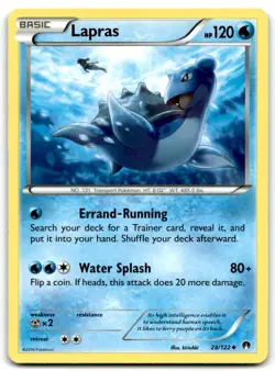 2016 XY - BREAKpoint Pokemon Lapras Basic/Uncommon #28 - Image 1