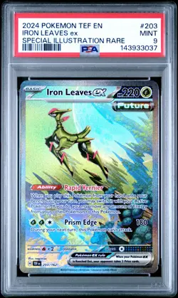 Iron Leaves EX 203/162 Special Illustration Rare Pokemon PSA 9 *037 - Image 1