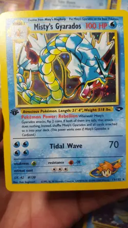 Misty’s Gyarados 13/132 1st Edition Gym Challenge Holo Pokemon Card - Image 1