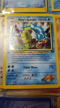 Misty’s Gyarados 13/132 1st Edition Gym Challenge Holo Pokemon Card - Image 2