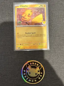 Pikachu (Pokemon Day 2026) 051/162 Holo with Coin - PokeMon TCG - Image 1