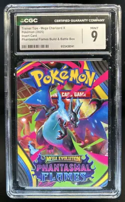 2025 Pokemon Trainer Tips Mega Charizard X Insert Card Build Battle #NNO CGC 9 - Image 1