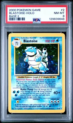 2000 POKEMON BASE SET 2 #2 BLASTOISE-HOLO PSA 8 - Image 1