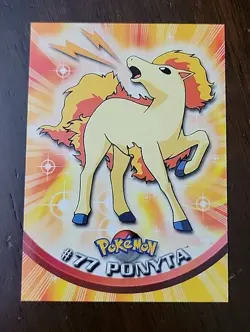 NM! Pokemon Topps #77 Ponyta TV Animation Blue Logo Series 1 - Image 1