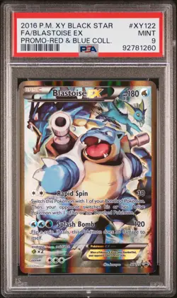 2016 POKEMON XY BLACK STAR PROMO RED & BLUE COLL FULL ART/BLASTOISE EX PSA 9 - Image 1