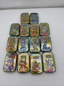 POKEMON TCG PRISMATIC EVOLUTIONS MINI TINS (NO PACKS) - LOT OF 14 - Image 1