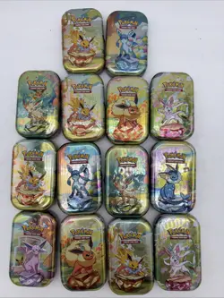 POKEMON TCG PRISMATIC EVOLUTIONS MINI TINS (NO PACKS) - LOT OF 14 - Image 2