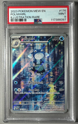 2023 Pokemon SV MEW EN 151 Poliwhirl 176/165 Illustration rare PSA 9 ENGLISH - Image 1