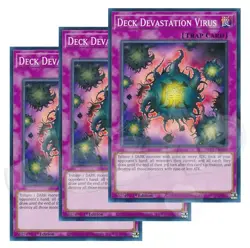 Yugioh - Deck Devastation Virus x 3 - 1st Edition NM - Plus Free Holo Card - Image 1