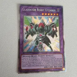 Yugioh! 1x Gladiator Beast Gyzarus RA03-EN198 Platinum Secret Rare 1st Ed NM - Image 1