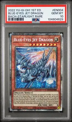 Blue-Eyes Jet Dragon Yugioh 2022 BACH-EN004 Starlight Rare 1st Edition PSA 10 - Image 1
