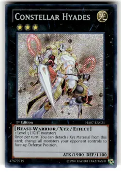 Yugioh 1st Edition Constellar Hyades Secret Rare Holo HA07-EN021 N - Image 1