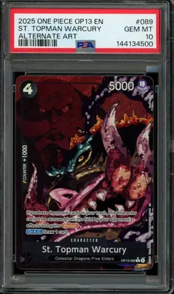 One Piece TCG OP13 EN #089 St. Topman Warcury Alternate Art PSA 10 - Image 1