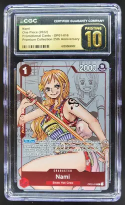 2022 ONE PIECE NAMI RARE PROMO 25TH OP01-016 CGC 10 PRISTINE A PT - Image 1