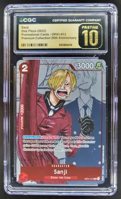 2022 ONE PIECE SANJI PROMO 25TH OP01-013 CGC 10 PRISTINE C PT - Image 1