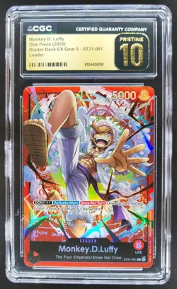2025 ONE PIECE MONKEY D. LUFFY LEADER STARTER DECK ST21-001 CGC PRISTINE B PT - Image 1