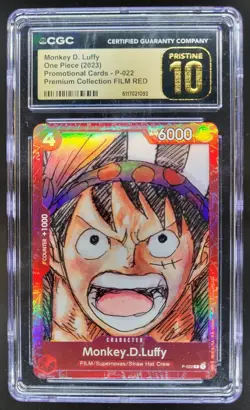 2023 ONE PIECE MONKEY D. LUFFY PROMO FILM RED P-022 CGC 10 PRISTINE C PT - Image 1