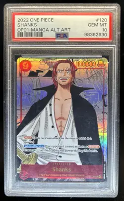 2022 One Piece Romance Dawn Shanks Manga Art SSP #OP01-120 PSA 10 GEM MINT - Image 1